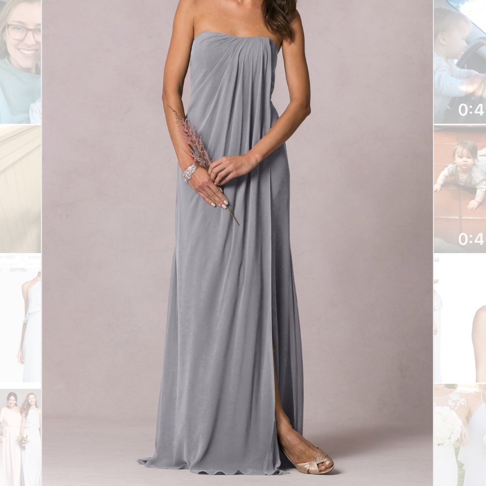 Jenny Yoo Racquel Long Dress in Mineral Gray